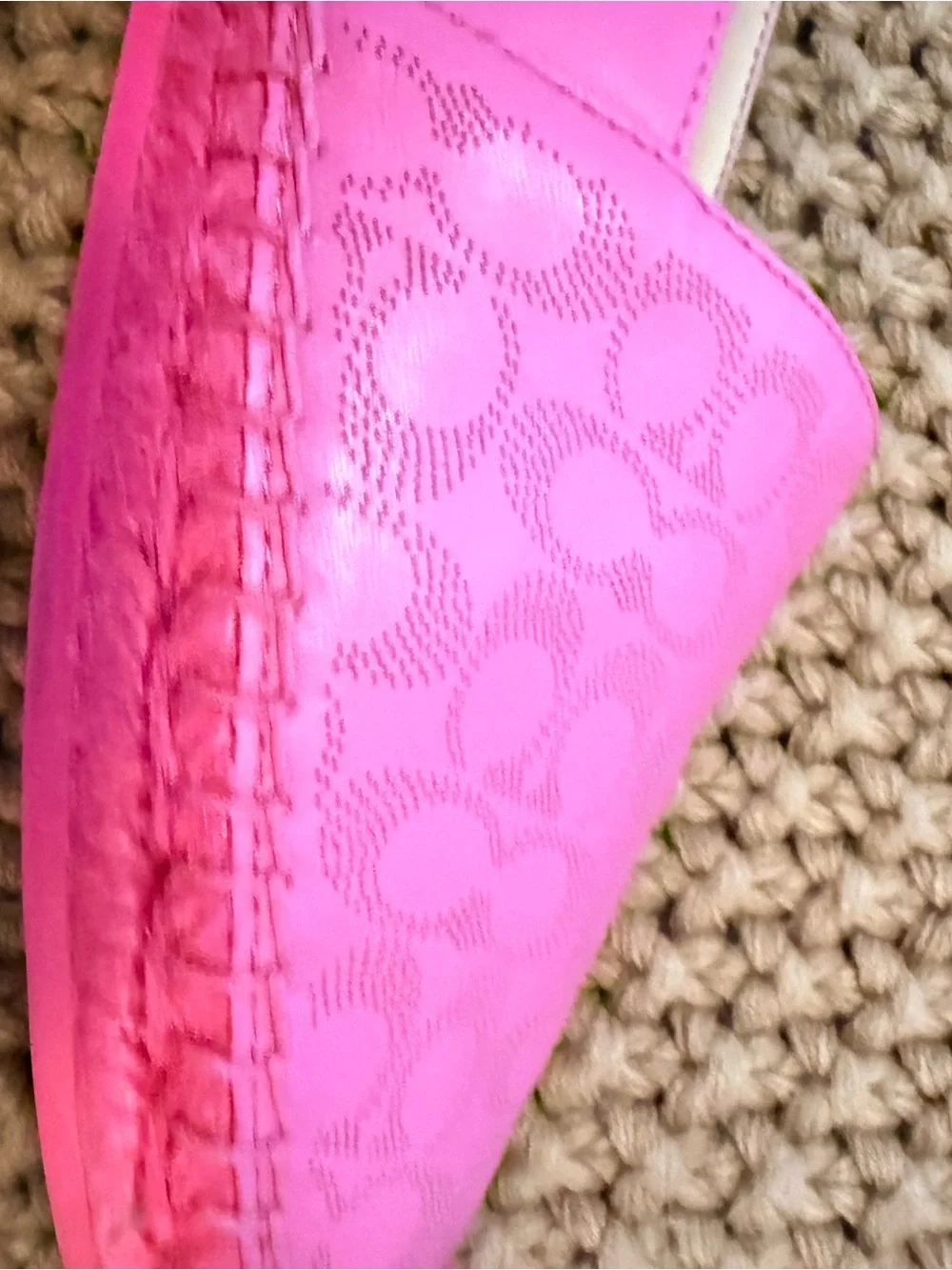 Coach Pink Signature Espadrille Flats